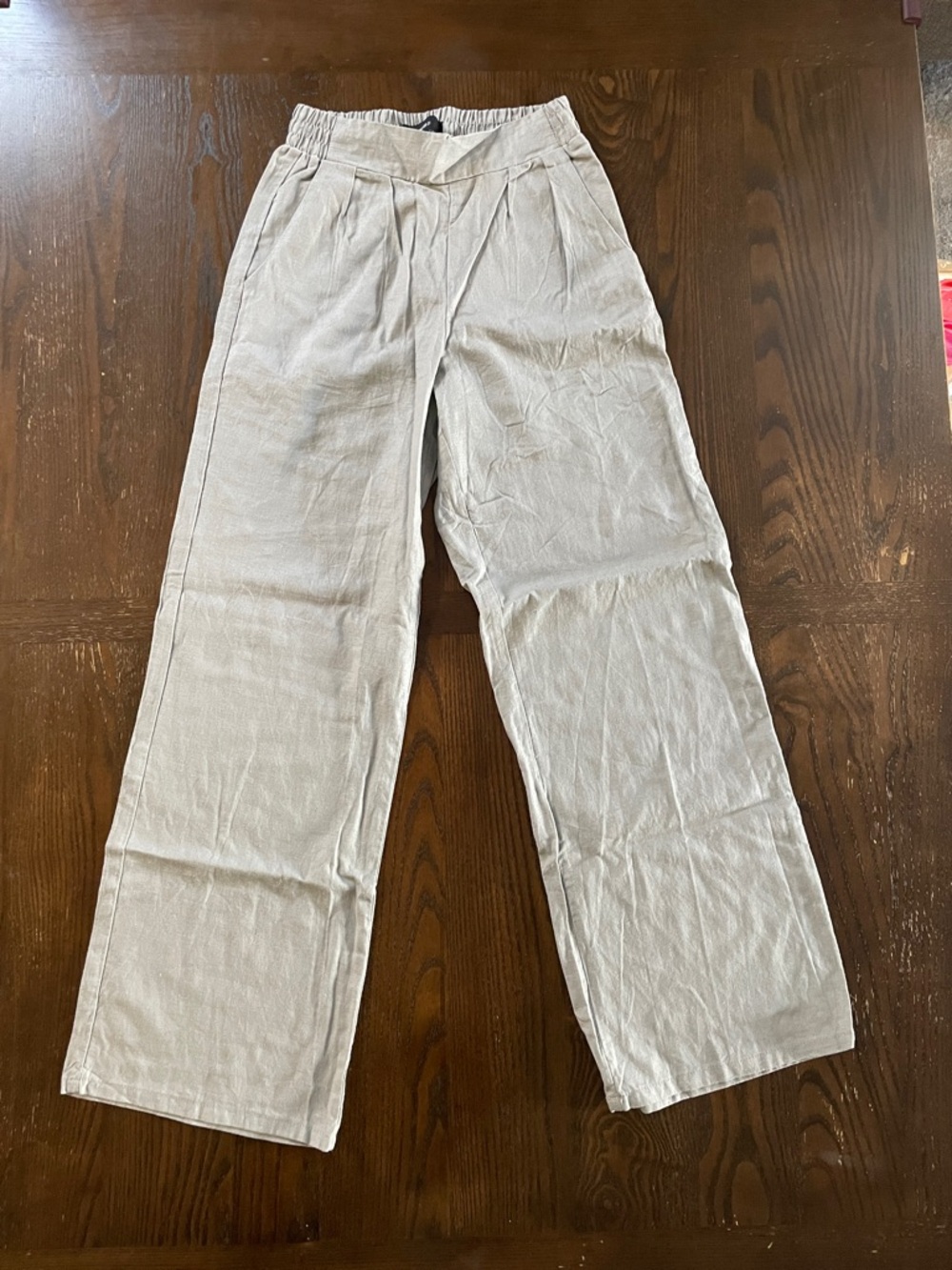 Forever 21 Light Beige Wide-Leg Chinos
